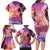 Guam Latte Stone with Map Family Matching Long Sleeve Bodycon Dress and Hawaiian Shirt Bougainvillea Beach Sunset
