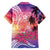 Guam Latte Stone with Map Family Matching Long Sleeve Bodycon Dress and Hawaiian Shirt Bougainvillea Beach Sunset