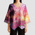Guam Latte Stone with Map Kimono Sleeve Blouse Bougainvillea Beach Sunset - Polynesian Pride