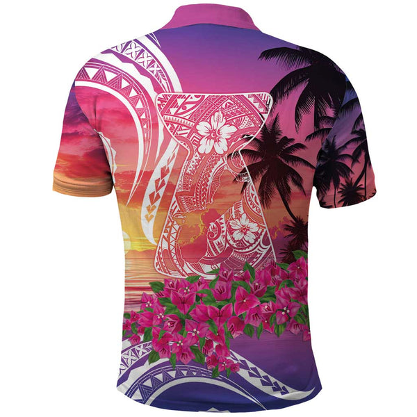 Guam Men Tank Top Latte Stone Mix Bougainvillea Polynesian Pattern LT05