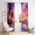 Guam Latte Stone with Map Window Curtain Bougainvillea Beach Sunset