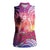Guam Latte Stone with Map Women Sleeveless Polo Shirt Bougainvillea Beach Sunset