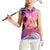 Guam Latte Stone with Map Women Sleeveless Polo Shirt Bougainvillea Beach Sunset