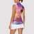 Guam Latte Stone with Map Women Sleeveless Polo Shirt Bougainvillea Beach Sunset