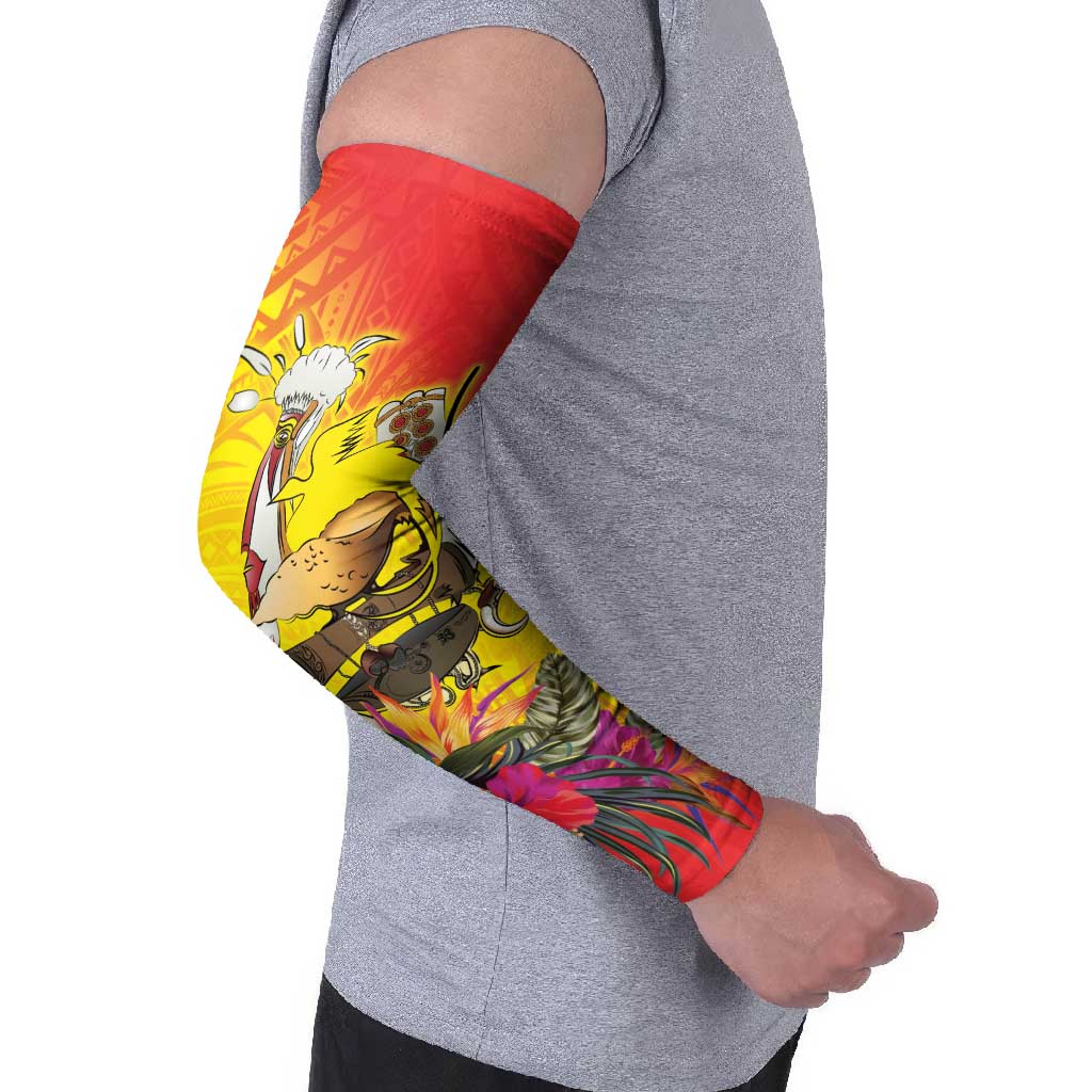 Papua New Guinea Cultural Tropical Flowers Arm Sleeves LT9 - Polynesian Pride