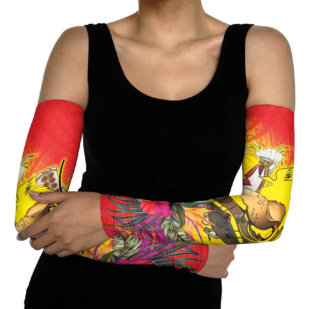 Papua New Guinea Cultural Tropical Flowers Arm Sleeves LT9 - Polynesian Pride