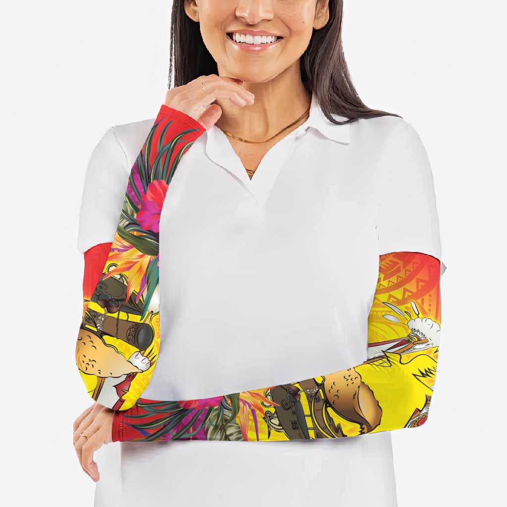 Papua New Guinea Cultural Tropical Flowers Arm Sleeves LT9 - Polynesian Pride