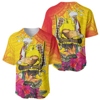 Papua New Guinea Cultural Tropical Flowers Baseball Jersey