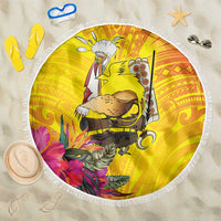 Papua New Guinea Cultural Tropical Flowers Beach Blanket