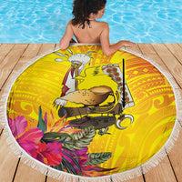 Papua New Guinea Cultural Tropical Flowers Beach Blanket