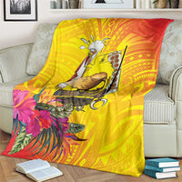 Papua New Guinea Cultural Tropical Flowers Blanket