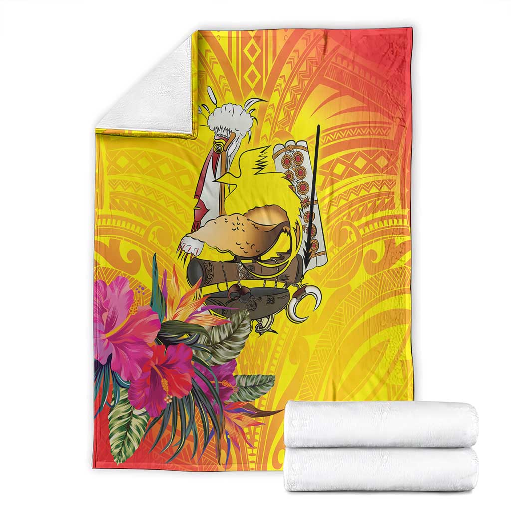 Papua New Guinea Cultural Tropical Flowers Blanket