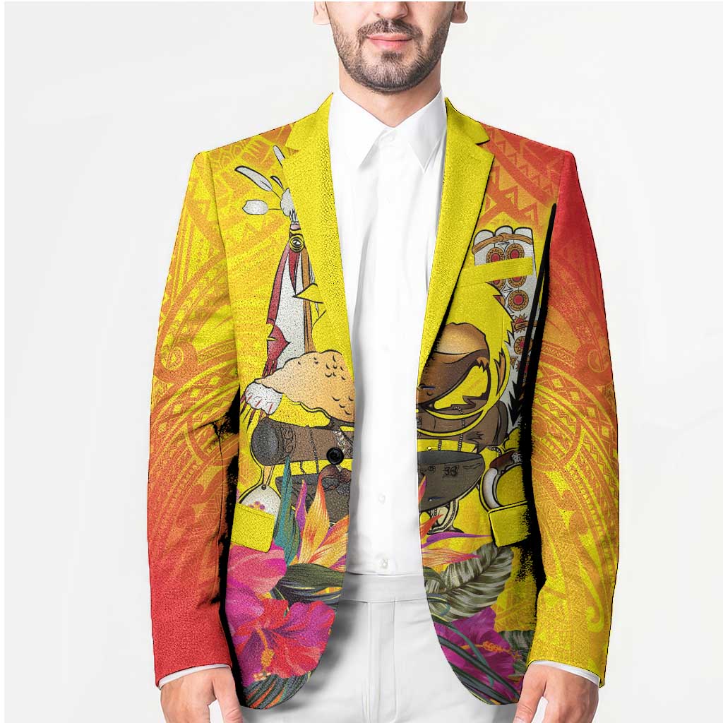 Papua New Guinea Cultural Tropical Flowers Blazer LT9 - Polynesian Pride