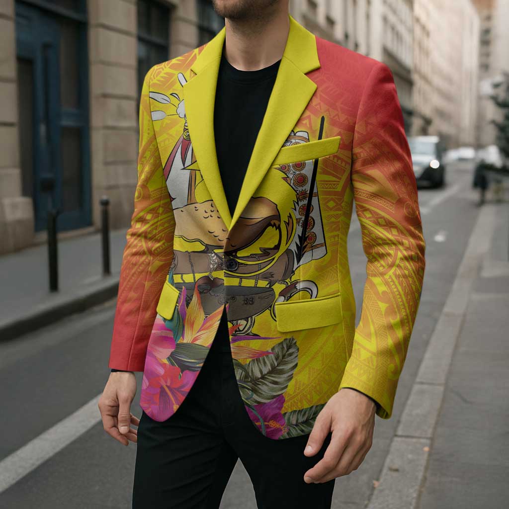 Papua New Guinea Cultural Tropical Flowers Blazer LT9 - Polynesian Pride