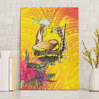 Papua New Guinea Cultural Tropical Flowers Canvas Wall Art