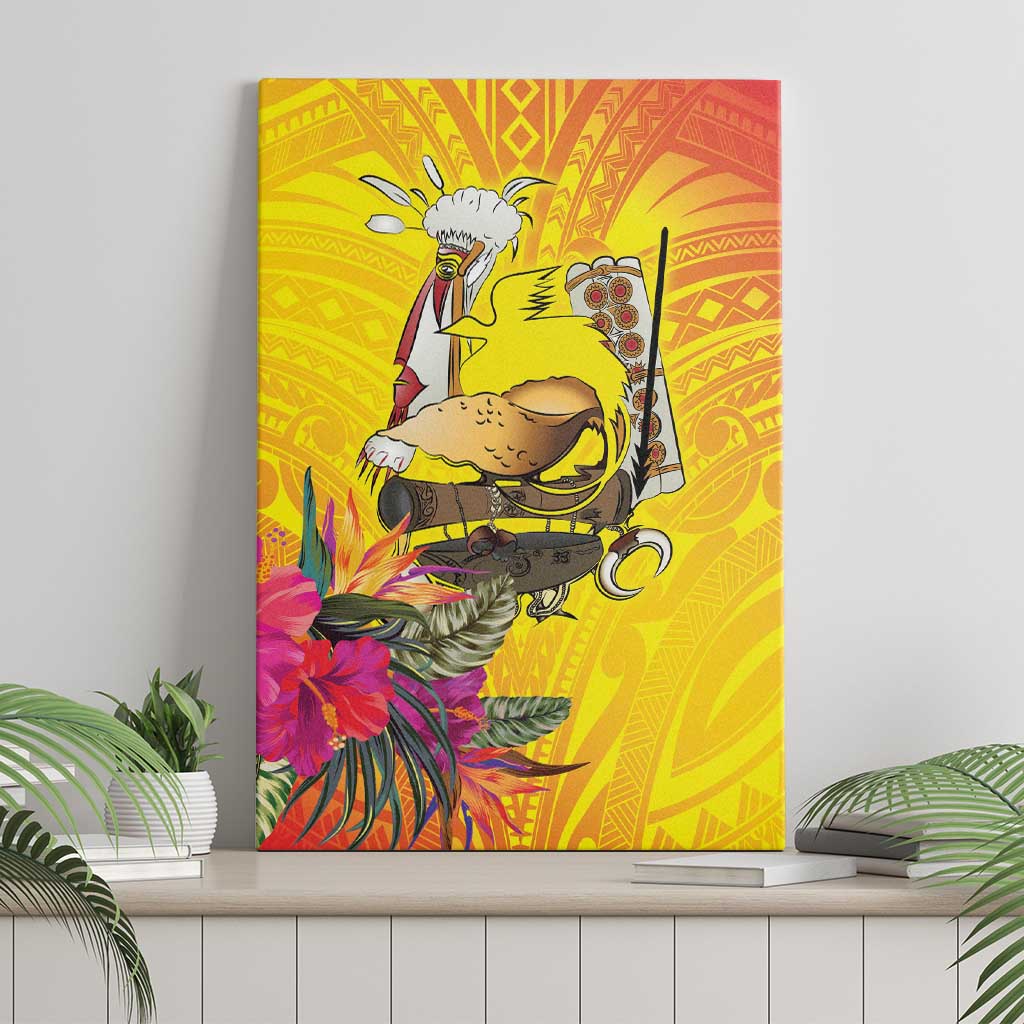 Papua New Guinea Cultural Tropical Flowers Canvas Wall Art