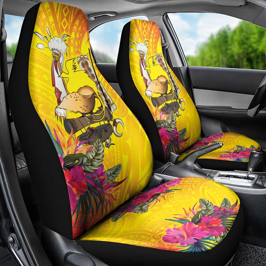 Papua New Guinea Cultural Tropical Flowers Car Seat Cover