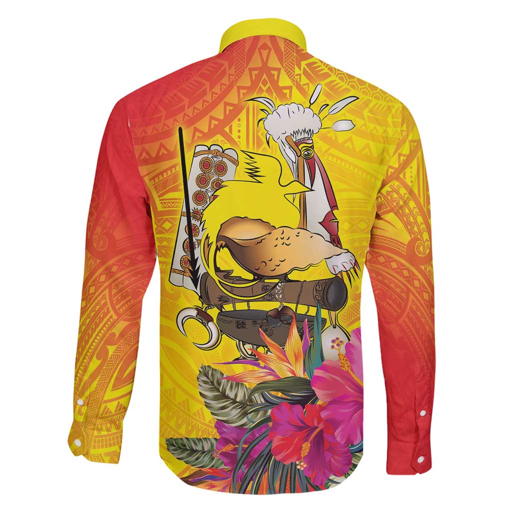 Papua New Guinea Cultural Tropical Flowers Family Matching Mermaid Dress and Hawaiian Shirt