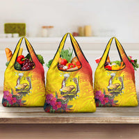 Papua New Guinea Cultural Tropical Flowers Grocery Bag