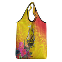 Papua New Guinea Cultural Tropical Flowers Grocery Bag