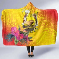 Papua New Guinea Cultural Tropical Flowers Hooded Blanket