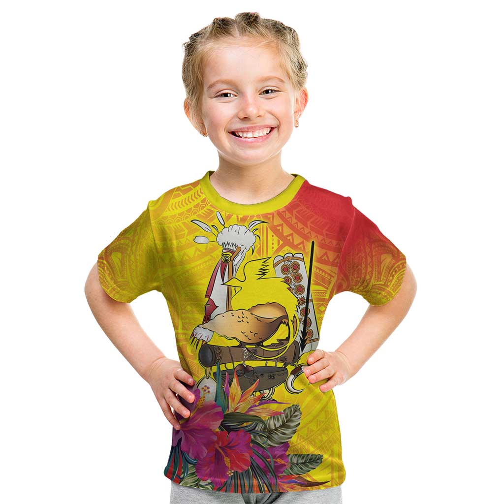 Papua New Guinea Cultural Tropical Flowers Kid T Shirt