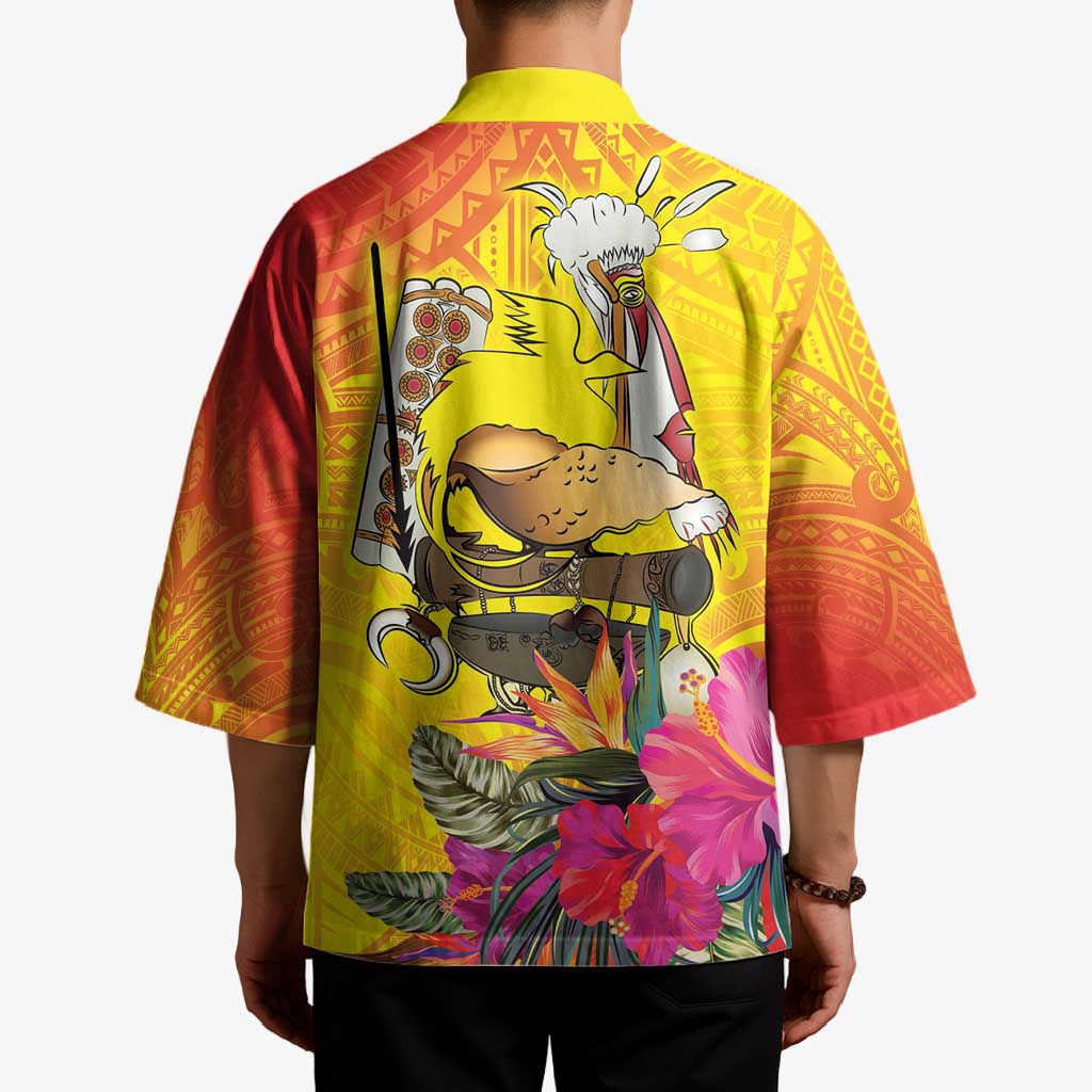 Papua New Guinea Cultural Tropical Flowers Kimono - Polynesian Pride