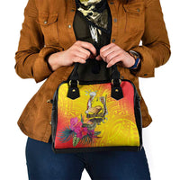 Papua New Guinea Cultural Tropical Flowers Shoulder Handbag