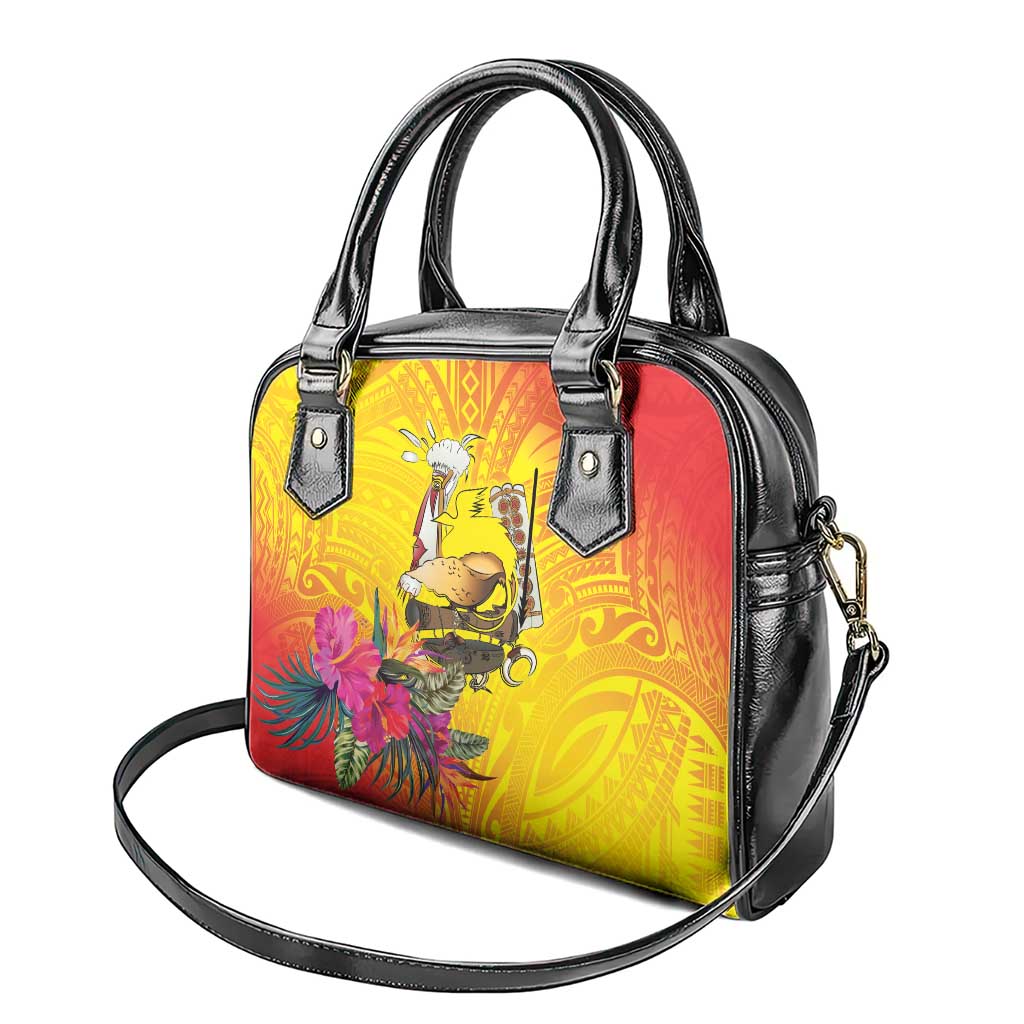 Papua New Guinea Cultural Tropical Flowers Shoulder Handbag