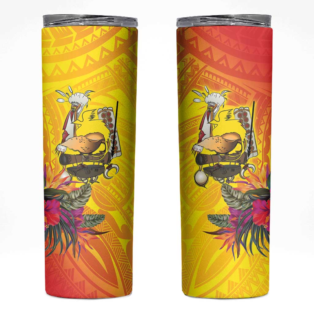 Papua New Guinea Cultural Tropical Flowers Skinny Tumbler