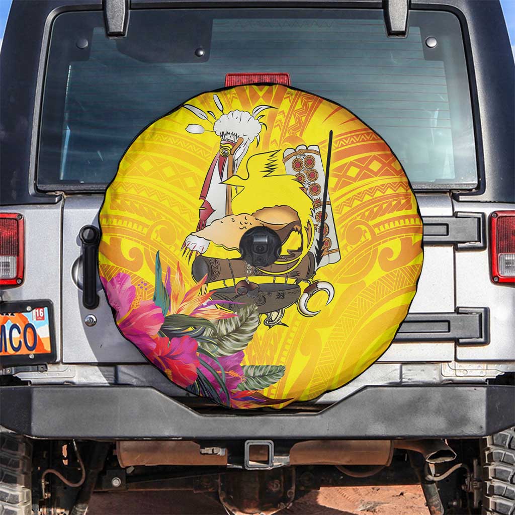 Papua New Guinea Cultural Tropical Flowers Spare Tire Cover LT9 Gold - Polynesian Pride