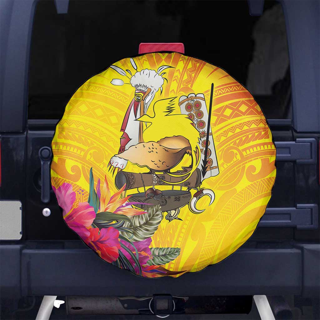 Papua New Guinea Cultural Tropical Flowers Spare Tire Cover LT9 No hole Gold - Polynesian Pride