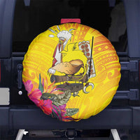 Papua New Guinea Cultural Tropical Flowers Spare Tire Cover LT9 No hole Gold - Polynesian Pride