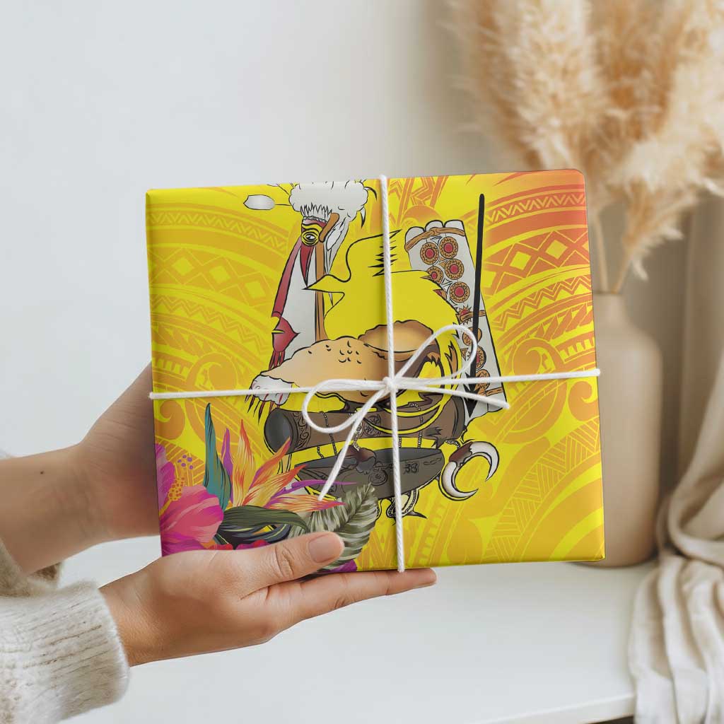 Papua New Guinea Cultural Tropical Flowers Wrapping Paper - Polynesian Pride