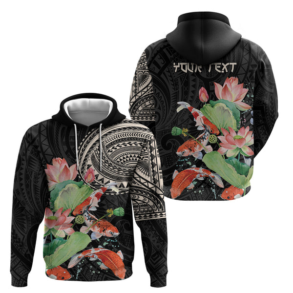 Koi Fish Print Pattern Men Pullover Hoodie