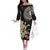 Personalized Japanese Koi Fish Off The Shoulder Long Sleeve Dress with Polynesian Pattern
