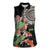 Personalized Japanese Koi Fish Women Sleeveless Polo Shirt with Polynesian Pattern