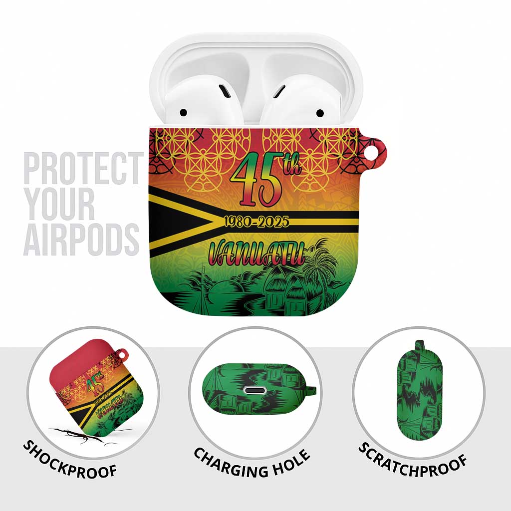 Hapi 45th Indipendens Dei Vanuatu AirPods Case Yumi 1980 with Vanuatuan Beach Landscape - Polynesian Pride