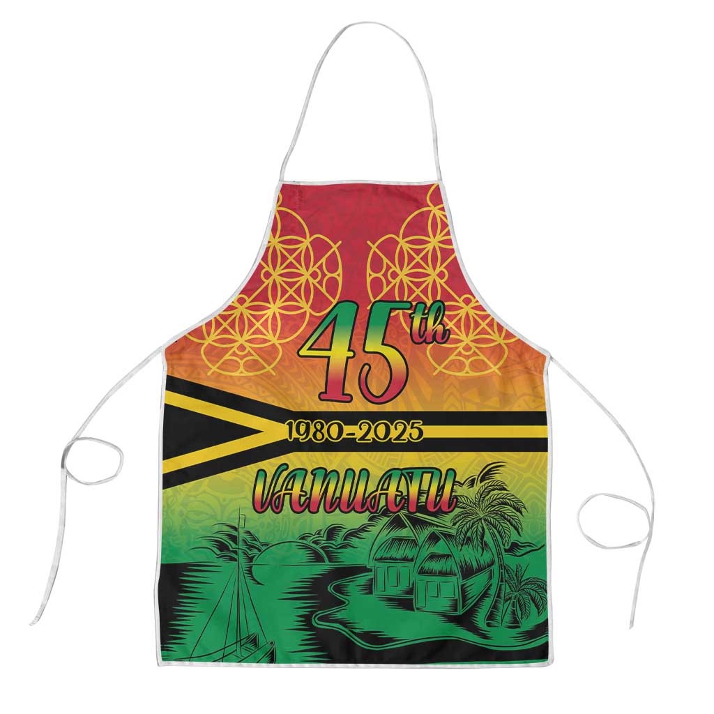 Hapi 45th Indipendens Dei Vanuatu Apron Yumi 1980 with Vanuatuan Beach Landscape - Polynesian Pride