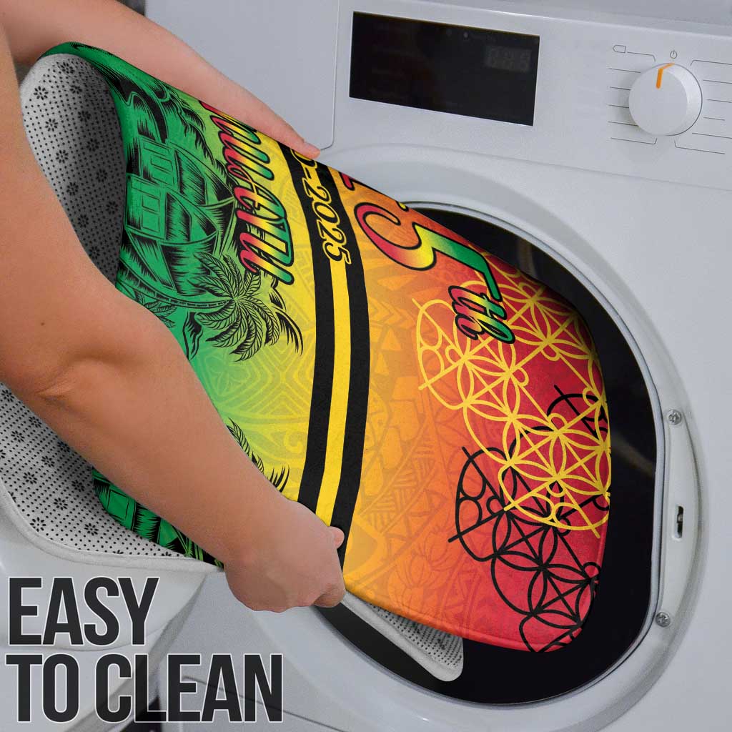 Hapi 45th Indipendens Dei Vanuatu Bathroom Set Yumi 1980 with Vanuatuan Beach Landscape - Polynesian Pride