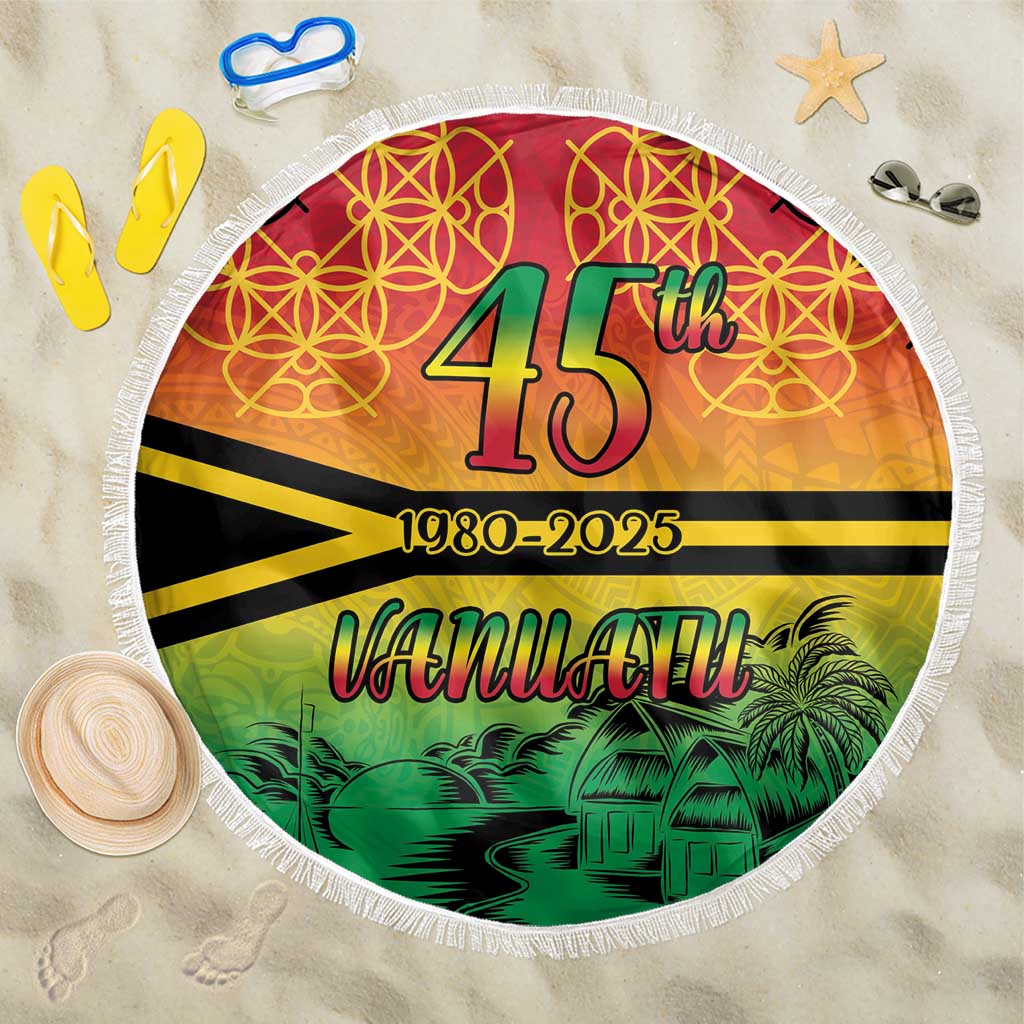 Hapi 45th Indipendens Dei Vanuatu Beach Blanket Yumi 1980 with Vanuatuan Beach Landscape
