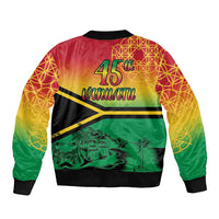 Hapi 45th Indipendens Dei Vanuatu Bomber Jacket Yumi 1980 with Vanuatuan Beach Landscape LT9 - Polynesian Pride