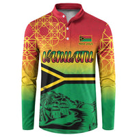 Hapi 45th Indipendens Dei Vanuatu Button Sweatshirt Yumi 1980 with Vanuatuan Beach Landscape