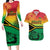 Hapi 45th Indipendens Dei Vanuatu Couples Matching Long Sleeve Bodycon Dress and Hawaiian Shirt Yumi 1980 with Vanuatuan Beach Landscape