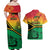 Hapi 45th Indipendens Dei Vanuatu Couples Matching Off Shoulder Maxi Dress and Hawaiian Shirt Yumi 1980 with Vanuatuan Beach Landscape