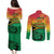 Hapi 45th Indipendens Dei Vanuatu Couples Matching Puletasi and Long Sleeve Button Shirt Yumi 1980 with Vanuatuan Beach Landscape