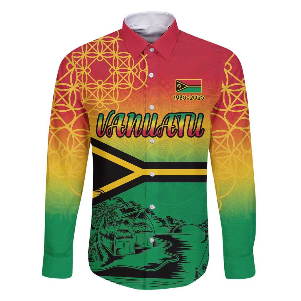 Hapi 45th Indipendens Dei Vanuatu Family Matching Short Sleeve Bodycon Dress and Hawaiian Shirt Yumi 1980 with Vanuatuan Beach Landscape