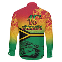 Hapi 45th Indipendens Dei Vanuatu Family Matching Summer Maxi Dress and Hawaiian Shirt Yumi 1980 with Vanuatuan Beach Landscape