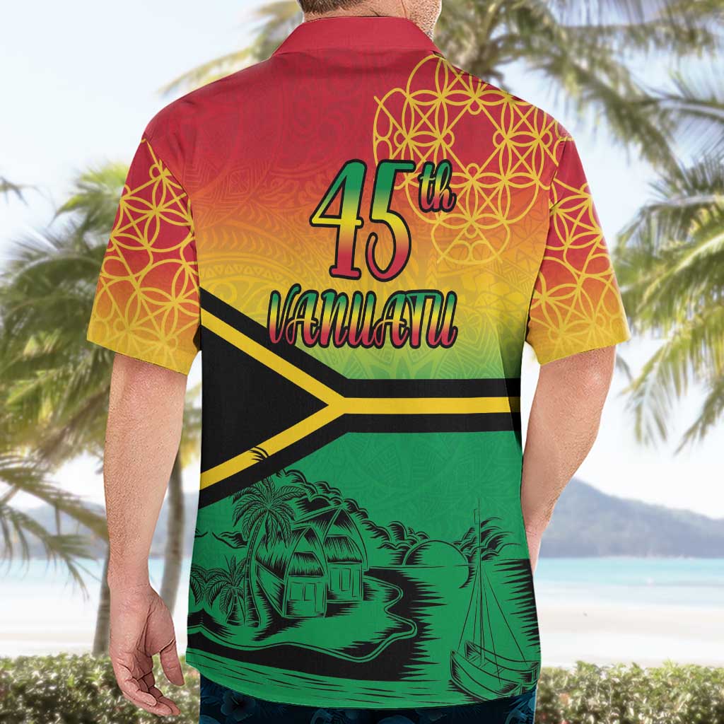 Hapi 45th Indipendens Dei Vanuatu Hawaiian Shirt Yumi 1980 with Vanuatuan Beach Landscape LT9 - Polynesian Pride