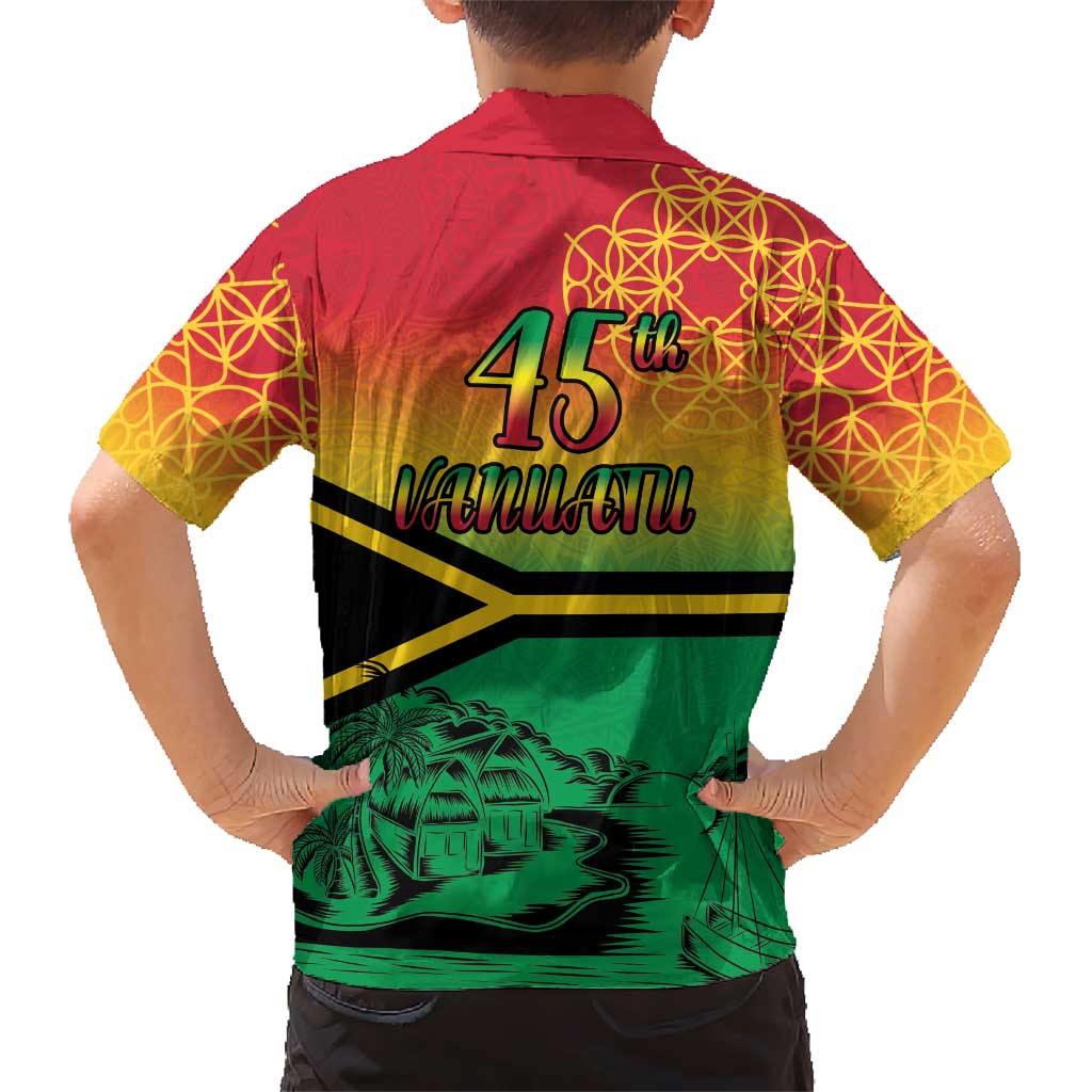 Hapi 45th Indipendens Dei Vanuatu Hawaiian Shirt Yumi 1980 with Vanuatuan Beach Landscape LT9 - Polynesian Pride